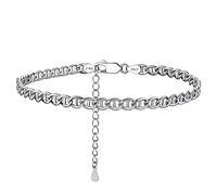 PROSILVER Women Sterling Silver Anklet, S925 Silver Ankle Bracelet Mariner Foot Chain for Beach Summer - Send Gift Box