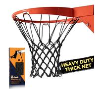 ProSlam Premium Quality Professional Heavy Duty Basketball Net Replacement - All Weather Anti Whip, Fits Standard Indoor or Outdoor Rims(Professional Standard Size, Black，2pcs)