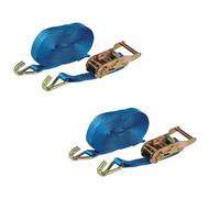 Prosolve Warrior Heavy Duty J Hook Ratchet Strap 35mm X 6M Pair 2000Kg Weight Capacity