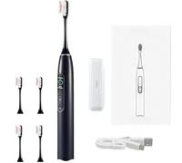 ProSonic V1 Electric Sonic Toothbrush - Intelligent Display, Low Noise Design, 42,000 Vibrations/Min, 4 Attachments + Travel Case, Optimal Oral Hygiene, Professional Sound Cleaning (Black)