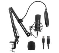 ProSound USB Microphone Kit 192KHZ/24BIT PC Condenser Podcast Streaming Cardioid Mic Plug & Play for Computer, YouTube, Gaming Recording
