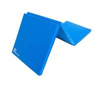 ProsourceFit Tri-Fold Folding Thick Exercise Mat 6’x2’ with Carrying Handles for MMA, Gymnastics Core Workouts, Blue