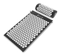 ProsourceFit Acupressure Mat and Pillow Set for Back/Neck Pain Relief and Muscle Relaxation, Black