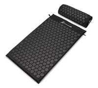 ProsourceFit Acupressure Mat and Pillow Set for Back/Neck Pain Relief and Muscle Relaxation, Large - Black/Black