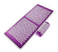 ProsourceFit Acupressure Mat and Pillow Set for Back/Neck Pain Relief and Muscle Relaxation, XL - Purpule/White