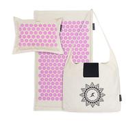 ProsourceFit Ki Acupressure Mat and Pillow Set with 100% Natural Linen and Coconut Fiber Filling; Spike Mat for Back and Neck Pain Relief, Muscle Relaxation, and Stress Relief, Cherry Blossom