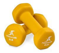 ProsourceFit Neoprene Dumbbell Coated for Non-Slip Grip, 2 lb, Yellow