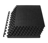 ProsourceFit Puzzle Exercise Mat ? in, EVA Interlocking Foam Floor Tiles for Home Gym, Mat for Home Workout Equipment, Floor Padding for Kids, Black,