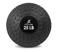 ProsourceFit Slam Medicine Ball, Tread Textured Grip Dead Weight Balls for Strength and Conditioning Exercises, Cardio and Core Workouts, 25lb, Black