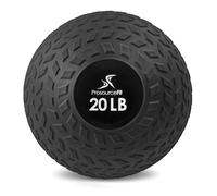 ProsourceFit Slam Medicine Ball, Tread Textured Grip Dead Weight Balls for Strength and Conditioning Exercises, Cardio and Core Workouts, 20lb, Black