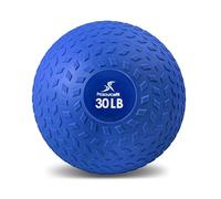 ProsourceFit Slam Medicine Balls Smooth and Tread Textured Grip Dead Weight Balls for Strength and Conditioning Exercises, Cardio and Core Workouts, Tread - Blue, 30 LB