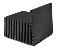 ProsourceFit Weaved Pattern Extra Thick Exercise Puzzle Mat 3/4-inch, EVA Foam Interlocking Tiles for Protective, Cushioned Flooring for Home and Gym Equipment; Black, 72 SQ FT, 18 Tiles