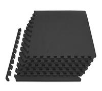 ProsourceFit Weaved Pattern Extra Thick Exercise Puzzle Mat ¾-inch, EVA Foam Interlocking Tiles for Protective, Cushioned Flooring for Home and Gym Equipment; Black, 24 SQ FT, 6 Tiles