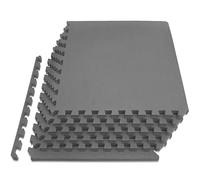 ProsourceFit Weaved Pattern Extra Thick Exercise Puzzle Mat ¾-inch, EVA Foam Interlocking Tiles for Protective, Cushioned Flooring for Home and Gym Equipment; Gray, 24 SQ FT, 6 Tiles