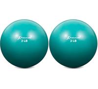ProsourceFit Weighted Toning Exercise Balls for Pilates, Yoga, Strength Training and Physical Therapy, 2 lb to 8 lb, Color Coded (Pack of 2)