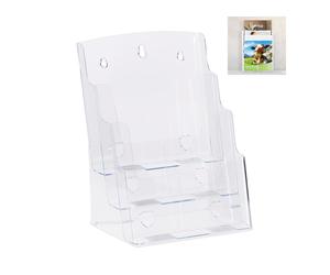 Prospectus holder a4 Leaflet Display Rack Transparent Brochure Stand 3 Tiers