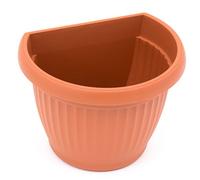 Prosper Plast Corinthian Half Round Hanging Planter/Flower Pot (18cm, Terracotta)
