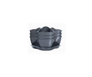 Prosper Plast DKN300W-426U 29.5 x 29.5 x 88 cm Coubi Herb Planter with Hanging Chain - Dark Grey (12-Piece)
