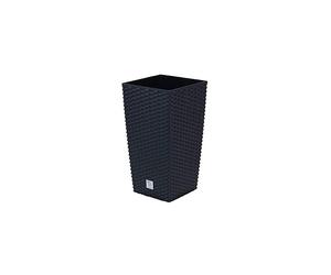 Prosper Plast DRTS265-S433 26.5 x 26.5 x 50 cm "Rato" Square Flowerpot - Anthracite