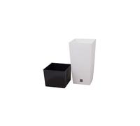 Prosper Plast DRTS265-S449 26.5 x 26.5 x 50 cm Rato Square Flowerpot - White (12-Piece)