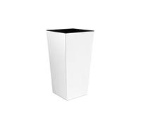 Prosper Plast Matte Flower Pot White Colour - 19.5cm x 19.5cm x 37.5cm (LWH) 11.4L Capacity Planter Suitable for both Indoor and Outdoor Use