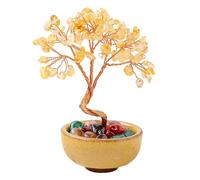 Prosperities Bringing Crystal Wealth Tree, Natural, Citrine | Crystal Money Tree, for Entrepreneurs Good Fortunes, Enhances Financial Growth, Home or Workplaces Prosperities