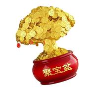 Prosperities Enhancing Money Pots Ornaments Resins Showpiece for Reception Hall Bedroom Wealth Container Figurine