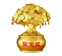 Prosperities Enhancing Money Pots Ornaments Resins Showpiece for Reception Hall Bedroom Wealth Container Figurine
