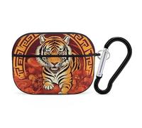 Prosperity in The Year of The Tiger AirPod Pro Case, Anti Scratch Hard PC Cover with Keychain, AirPod Pro 2nd/1st Case Accessories for Women Men, Black-Style