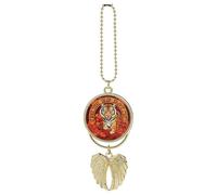 Prosperity in The Year of The Tiger Car Hanging Pendant, Zinc Alloy Rearview Mirror Charms - Relieve Visual Fatigue, Vintage Keychain Pendant, Lucky Car Interior Hanging Decoration, Golden-Style