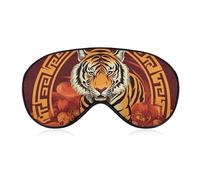 Prosperity in The Year of The Tiger Eye Mask for Women & Men, Breathable & Adjustable Eye Cover, Ultra Soft Sleep Mask, Lightweight Travel Blindfold for Airplane, Nap, Night Sleeping
