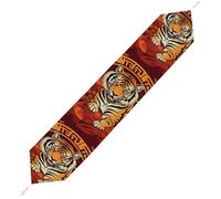 Prosperity in The Year of The Tiger Table Runner for Dining Table, Short Plush Runners Washable & Durable Tablerunner Modern Home Decor for Wedding, Kitchen, Holiday 229*33cm