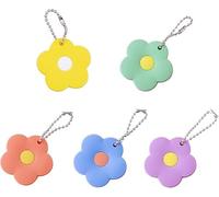 ProsperLink 5Pcs Cute Silicone Key Cap Tags Identifier Multiple Protector Durable Keys Tags Luggage Home Flower Rubber Key Covers Cap for Home Apartment Key Accessories (4CM)
