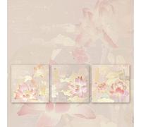 Prosperous Dream Bronzing Three Enjoy, Non-Sticky, Antique Flowers Hand Account Material Paper. (Clear Water Hibiscus (60 Sheets))