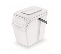 PROSPERPLAST 25 L Recycling Bin, Plastic Sortibox with White Lid, 40.2 (L) x 24 (W) x 37.7 (H) cm