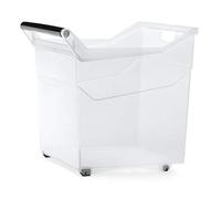 PROSPERPLAST 380 x 379 x 379 mm 1.1 kg Strong Transparent Storage Box with Wheels, 380x379x379 mm