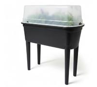 Prosperplast Bloomo Raised Bed Cold Frame 78 x 82 x 37 cm with Removable Legs and Lid Cold Frame for Garden and Balcony Made of Robust Plastic Anthracite Weatherproof