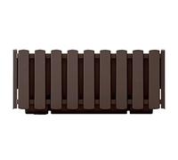 Prosperplast Boardee Fencycase Balcony Flower Box, Balcony Planter Box, Rustic Design for Indoor and Outdoor Use, Length: 580 mm, Brown