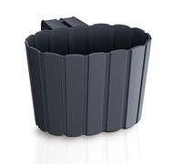 Prosperplast Boardee Hook Balcony Flower Pot, Balcony Box, Plant Pot (194 x 212 x 130 mm, Anthracite)