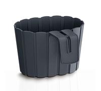 Prosperplast Boardee Hook Balcony Flower Pot, Balcony Box, Plant Pot, Planter (194 x 212 x 130 mm, Anthracite)