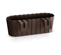 Prosperplast Boardee Hook Flower Box Balcony Flower Pot Planter 4.9 L 383 x 212 x 130 mm (Brown)
