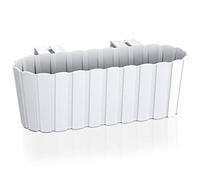 Urbn-Living Urbnliving 13Cm Height White Plastic Balcony Wood Look Hanging Flower Plant Garden Indoor Outdoor Herb Pots