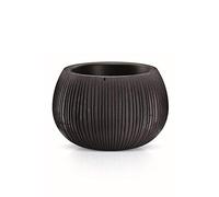Prosperplast Concrete Bowl Flower Pot Plant Pot Concrete Design 2 in 1 Including Plant Pot Plastic Round (370 mm, Black Concrete)