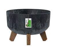 Prosperplast Flower Pot with feet, Polypropylene (PP), Charcoal, DGRL240LE