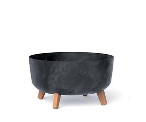 Prosperplast Flower Pot with feet, Polypropylene (PP), Charcoal, DGRL400LE