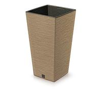 Prosperplast Flower Pot with Insert, Plastic Wood, Brown, 26,5 cm x2 6,5 cm x 50 cm