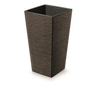 Prosperplast Flower Pot with Insert, Plastic Wood, Coffee Brown, 26,5 cm x2 6,5 cm x 50 cm