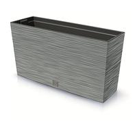 Prosperplast Furu Case Middle Plant Pot with Inner Pot Plant Trough Flower Trough for Indoor and Outdoor Use Rectangular Plastic 77 x 23.5 x 41 cm (Concrete)