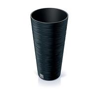 Prosperplast Furu Collection Anthracite Planter with Container, 25 x 25 x 48 cm, Capacity 7.5 L