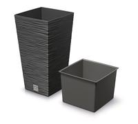 Prosperplast FURU Collection Anthracite Planter with Tank 20 x 20 x 38 cm Capacity 5 Litres